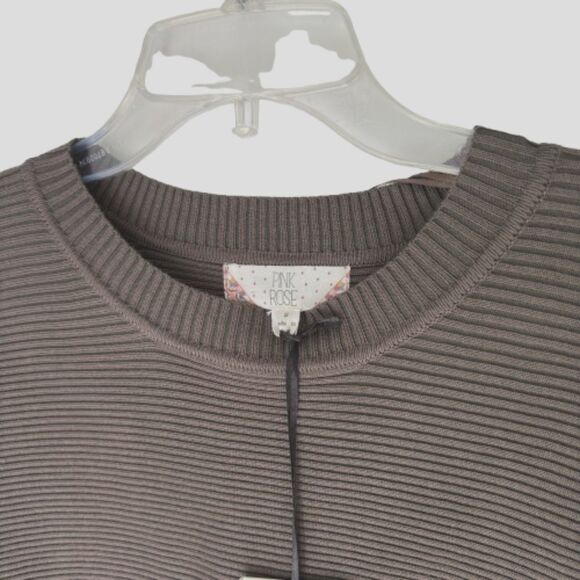 PINK ROSE Women’s S Casual Chic Arctic Olive Ribbed Long Sleeve Sweater Top #D - Picture 4 of 8